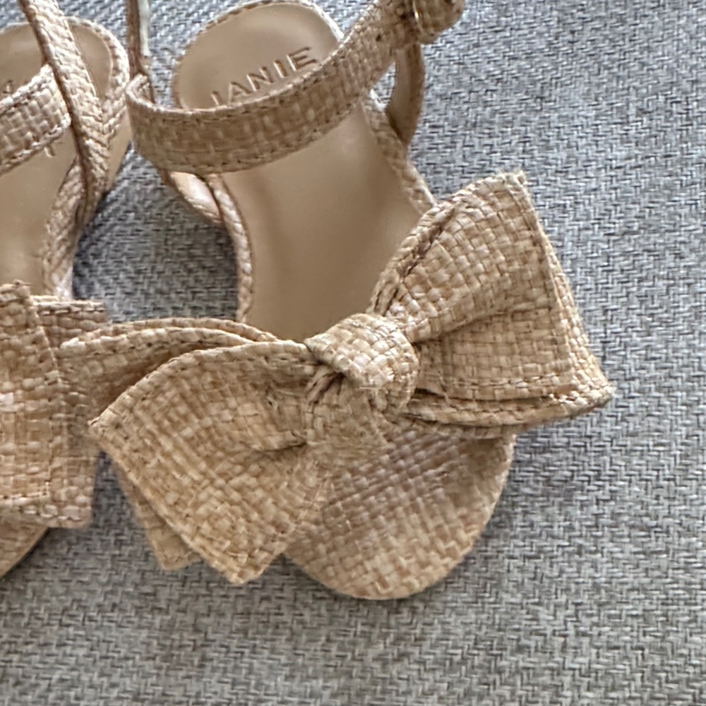 Janie and Jack Woven Brown Kids Sandals with Bow - Picture 5 of 6
